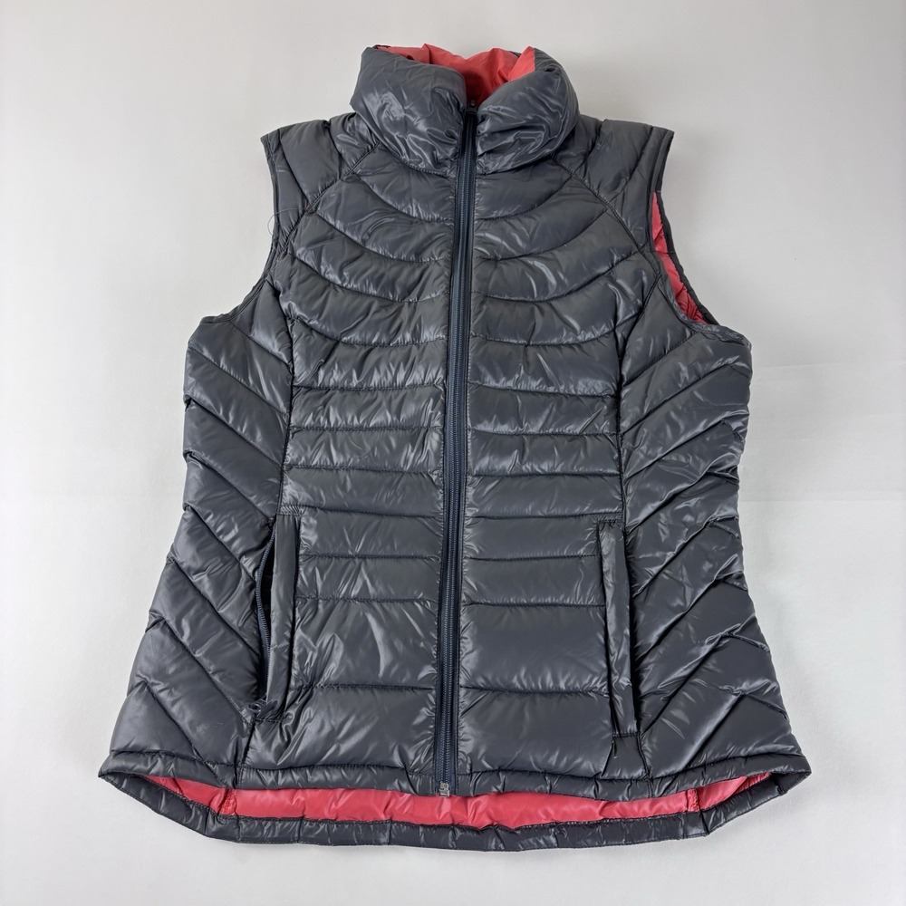 Bernardo Women Jacket Small Gray Puffer Goose Down Vest Full Zip‎ Nylon Pockets